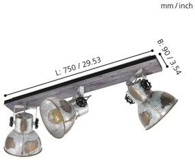 Eglo 49652 - Faretto BARNSTAPLE 3xE27/40W/230V
