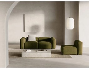 Divano verde con rivestimento in velluto a coste 224 cm Bergamo – Cosmopolitan Design