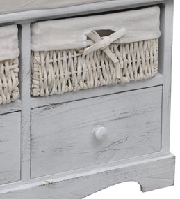 Cassapanca bianca 62x33x42 cm in legno di paulownia