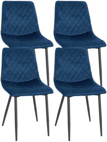 Set Di 4 Sedie Telde İn Velluto: Comfort E Eleganza Per La Tua Zona Pranzo. / Blau