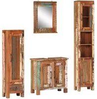 Set Mobili da Bagno 4 pz in Legno Massello di Recupero 352785