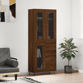 Credenza Rovere Marrone 69,5x34x180 Cm İn Legno Multistrato /