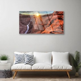Quadro acrilico Paesaggio del deserto del sole 100x50 cm