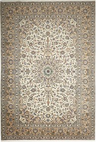 Kashan Tappeto 340x240 Beige (Iran) Annodato A Mano