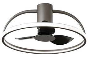 Ventilatore da soffitto Hadley grigio, Ø 60 cm, dimmerabile, INTEC