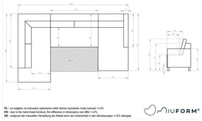 Divano letto a U beige chiaro, angolo destro Charming Charlie - Miuform