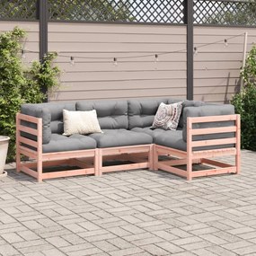 Set divani giardino 4 pz cuscini legno massello abete douglas