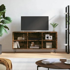 Mobile Porta TV Rovere Fumo 103,5x30x50 cm in Legno Multistrato