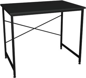 Scrivania Stile Industrial Ferro E Legno 90x60x73 Adam Antracite