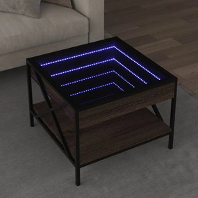 Tavolino Da Salotto Con Led Infinity Rovere Marrone 50x50x38 Cm /