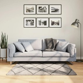 Tappeto Shaggy Pamplona Pelo Lungo Beige E Antracite 120x120cm /