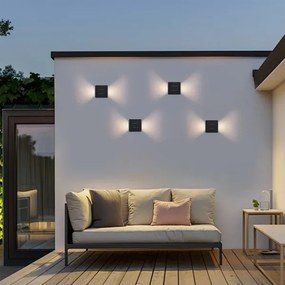 Brilagi - Lampada da parete LED per esterni DOUBLERAY LINE LED/6W/230V nero IP54