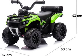 Quad Elettrico per Bambini Safari 6V con Bauletto Posteriore Verde...