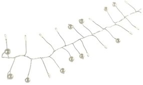 Catena luminosa LED natalizia, 40 LED, 1,5 m, alimentazione 3x AA, bianco caldo