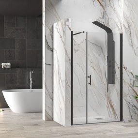 Porta doccia nera opaca 170 cm battente e anta fissa | KS5000N - KAMALU