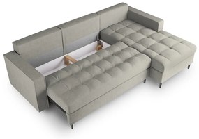 Divano letto angolare grigio chiaro, angolo destro Santo - Milo Casa