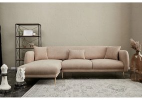 Divano angolare beige (con penisola a sinistra/con chaise lounge) Simena – Balcab Home