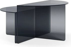 Set di tavolini da salotto rotondi grigi in vetro 2 pz ø 80 cm Velta – MOME