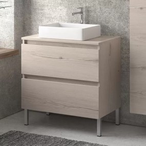 Mobile bagno a terra 80cm con due cassetti TOD-80P - KAMALU