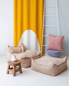 Pouf a sacco per bambini marrone chiaro con rivestimento in velluto a coste Square – Wigiwama