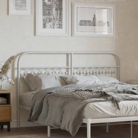 Testiera İn Metallo Bianco 160 Cm /