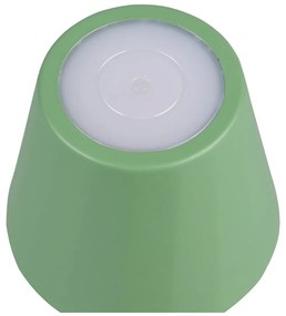 Lampada da tavolo LED verde chiaro con paralume in metallo (altezza totale 21 cm) Diaz – Trio