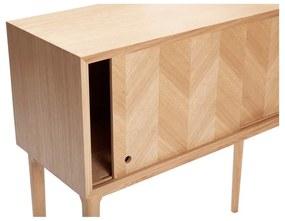 Cassettiera in rovere a spina di pesce, altezza 90 cm - Hübsch