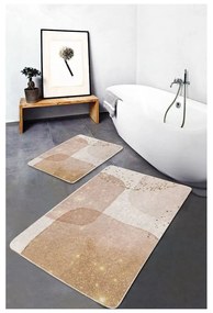 Set di tappetini per il bagno beige in velluto 2 pz 60x100 cm – Mila Home