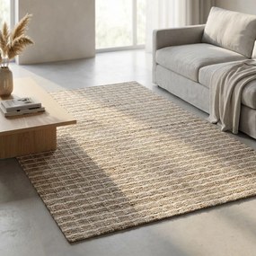 ZAFFIRO - tappeto in lana avorio con decoro