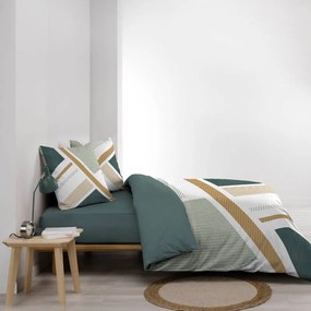 Set copripiumino e federa bianco in cotone per letto matrimoniale ed esteso 240x220 cm Zephyr – douceur d'intérieur
