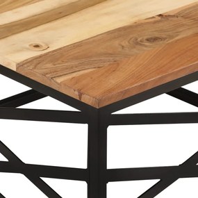 Tavolino da salotto 68x68x35 cm in legno massello di acacia