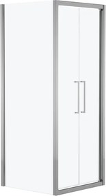 Lato fisso per box doccia Record L 94 x H 195cm, Sp. 6 mm vetro smerigliato profilo bianco