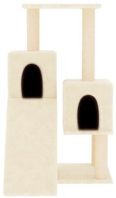 Albero per gatti con tiragraffi in sisal crema 82 cm