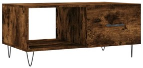 Tavolino da salotto rovere fumo 90x50x40cm in legno multistrato