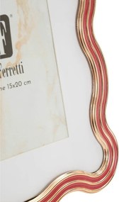 Cornice rossa/dorata in metallo/in vetro verticale con sostegno 17,5x22,5 cm Elizabeth – Mauro Ferretti