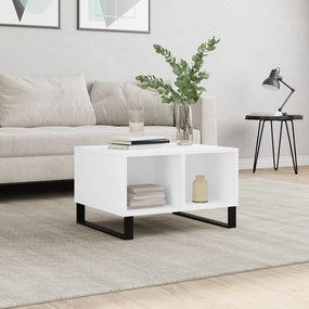 Tavolino Da Salotto Bianco 60x50x36,5 Cm İn Legno Multistrato /