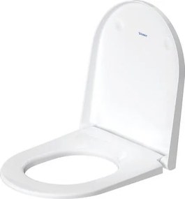 Sedile wc normale con coperchio rimovibile bianco lucido e cerniere in acciaio d-neo 002161 Duravit