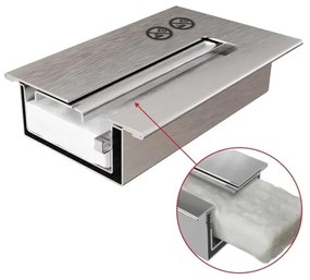 Camino a bioetanolo incasso DELTA 40x60 cm 2kW nero