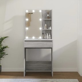 Toeletta Con Led Grigio Sonoma 60x40x140 Cm /
