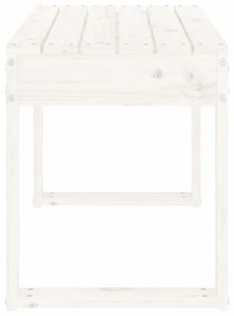 Panca da Giardino Bianca 80x38x45 cm Legno Massello di Pino