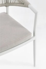 Sedia Da Esterno Impilabile Con Braccioli In Alluminio E Corda Millor Bianco JA61 Bizzotto