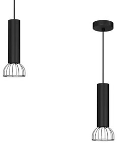 Lampadario su corda  DANTE 1xGU10/25W/230V nero/cromato lucido