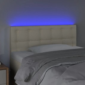 Testiera crema a led 100x5x78/88 cm in similpelle