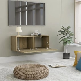 Mobile porta tv rovere sonoma 80x30x30 cm in legno multistrato