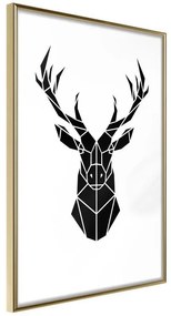 Poster  Geometric Stag  Cornice Quadri Cornice d'oro, Larghezza x Altezza Home decor 20x30