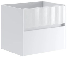 Mobile da bagno sotto lavabo Niwa bianco laccato opaco L 59.5 x H 50 x P 45.5 cm 2 cassetti, lavabo non incluso