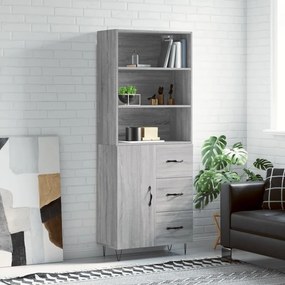 Credenza grigio sonoma 69,5x34x180 cm in legno multistrato