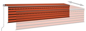 Tenda Sole Retrattile Manuale Parasole LED 6x3m Arancio Marrone