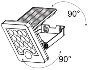 Top Light - Proiettore solare da parete a LED HELEON S LED/5W/3,7V IP65 4000K