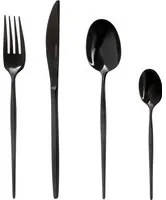 Set 24 posate nere Royal in acciaio inox